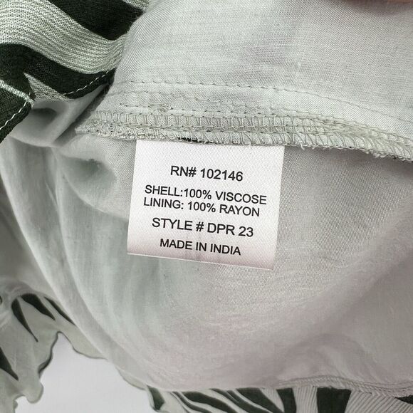 Michael Stars Paradiso Palms Wrap Tropical Green Dress Short Sleeves Size Small - Picture 9 of 10